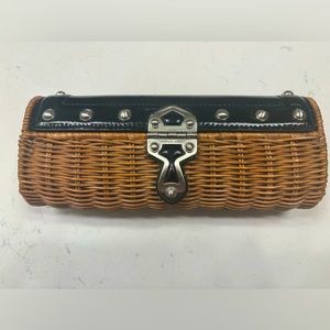 MICHAEL KORS Patent/Wicker Clutch